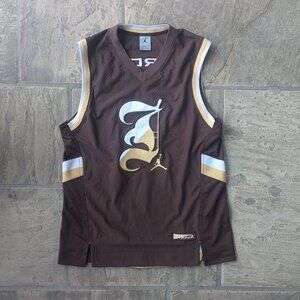 Vintage Air Jordan Jersey Mens Brown Michael Jordan 23 Stitched Jumpman